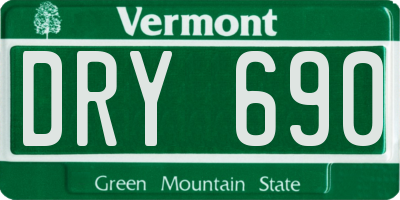 VT license plate DRY690