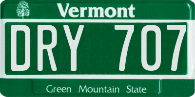 VT license plate DRY707