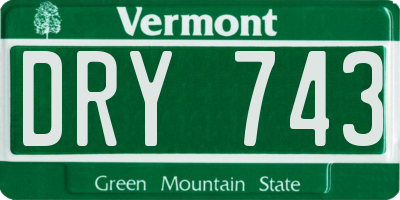 VT license plate DRY743