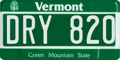 VT license plate DRY820