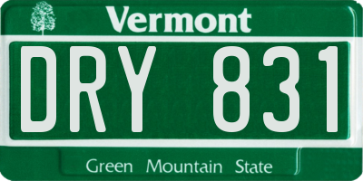 VT license plate DRY831