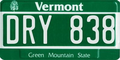 VT license plate DRY838