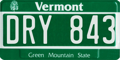 VT license plate DRY843