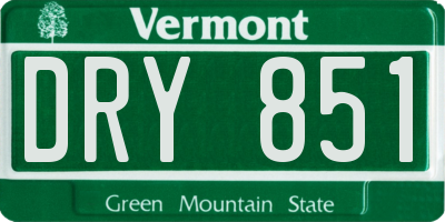 VT license plate DRY851