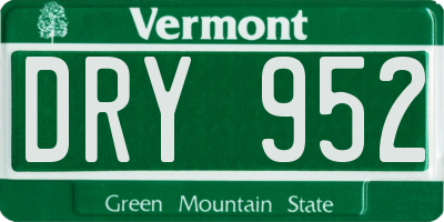 VT license plate DRY952