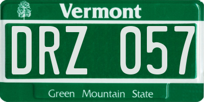 VT license plate DRZ057