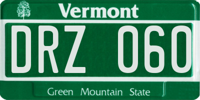 VT license plate DRZ060