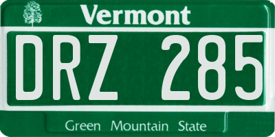 VT license plate DRZ285