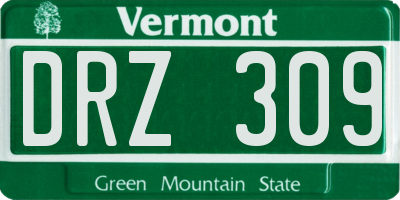 VT license plate DRZ309