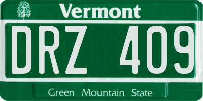 VT license plate DRZ409