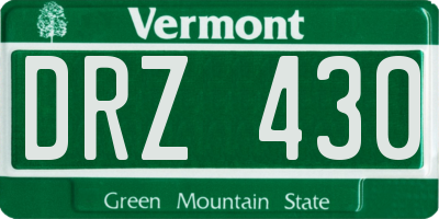 VT license plate DRZ430