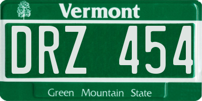 VT license plate DRZ454