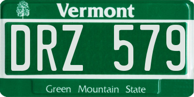 VT license plate DRZ579