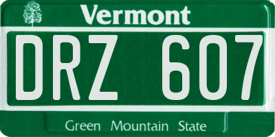 VT license plate DRZ607