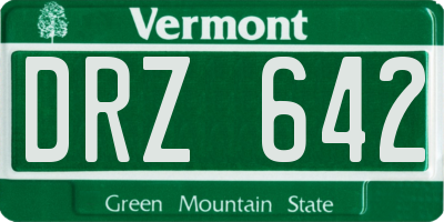 VT license plate DRZ642
