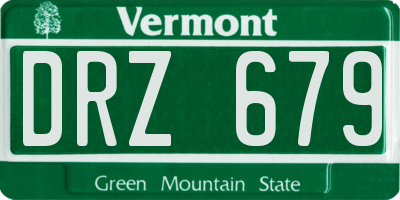 VT license plate DRZ679
