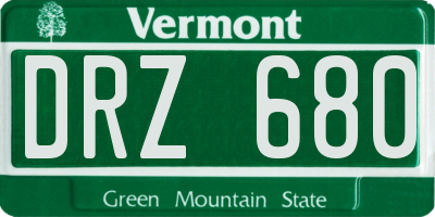 VT license plate DRZ680