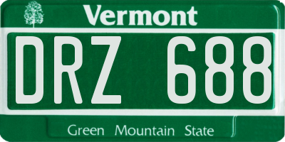 VT license plate DRZ688