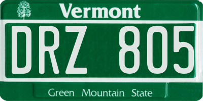 VT license plate DRZ805