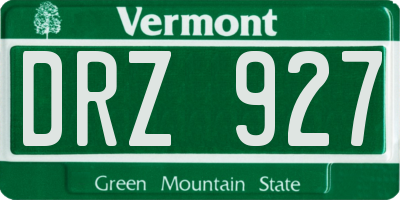 VT license plate DRZ927