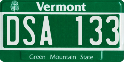 VT license plate DSA133