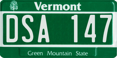 VT license plate DSA147