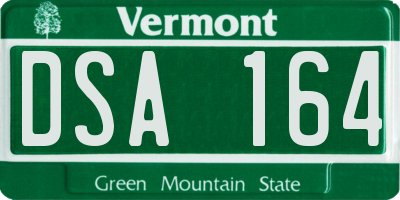 VT license plate DSA164