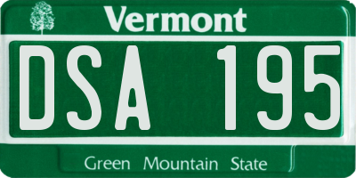 VT license plate DSA195