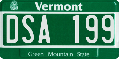 VT license plate DSA199