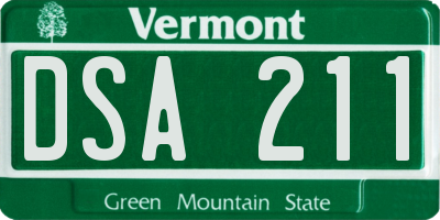 VT license plate DSA211