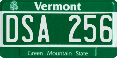 VT license plate DSA256