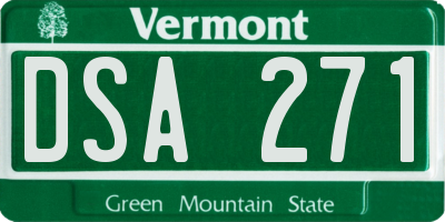 VT license plate DSA271