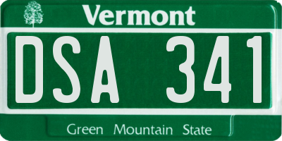 VT license plate DSA341