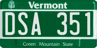 VT license plate DSA351