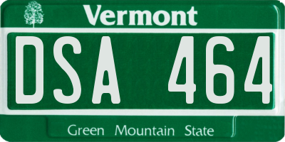 VT license plate DSA464