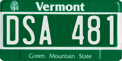 VT license plate DSA481