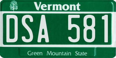VT license plate DSA581