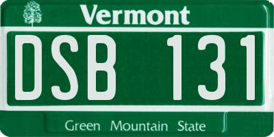 VT license plate DSB131