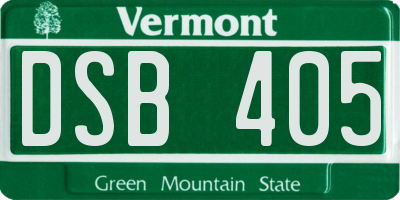 VT license plate DSB405