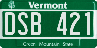 VT license plate DSB421