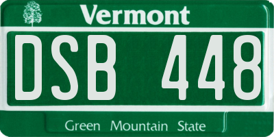 VT license plate DSB448