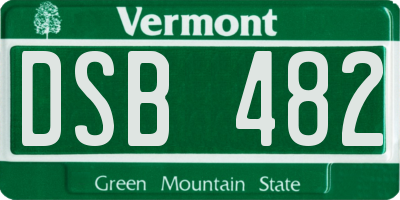 VT license plate DSB482