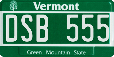 VT license plate DSB555