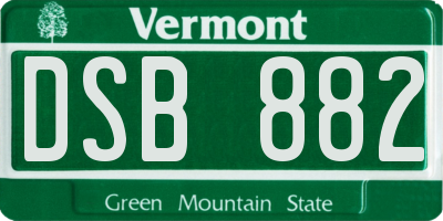 VT license plate DSB882