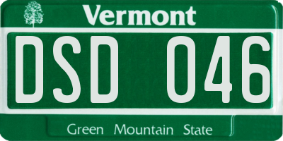 VT license plate DSD046