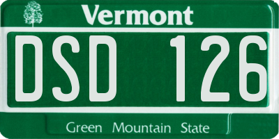 VT license plate DSD126