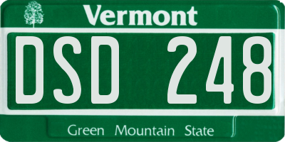 VT license plate DSD248
