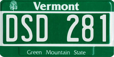 VT license plate DSD281