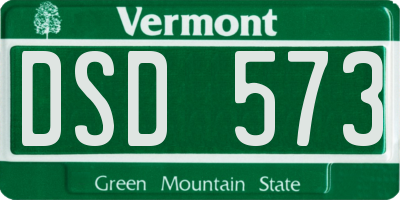 VT license plate DSD573