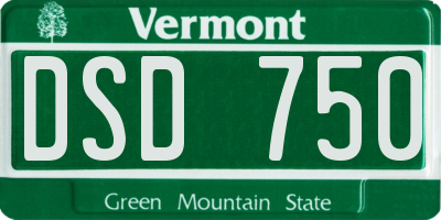 VT license plate DSD750